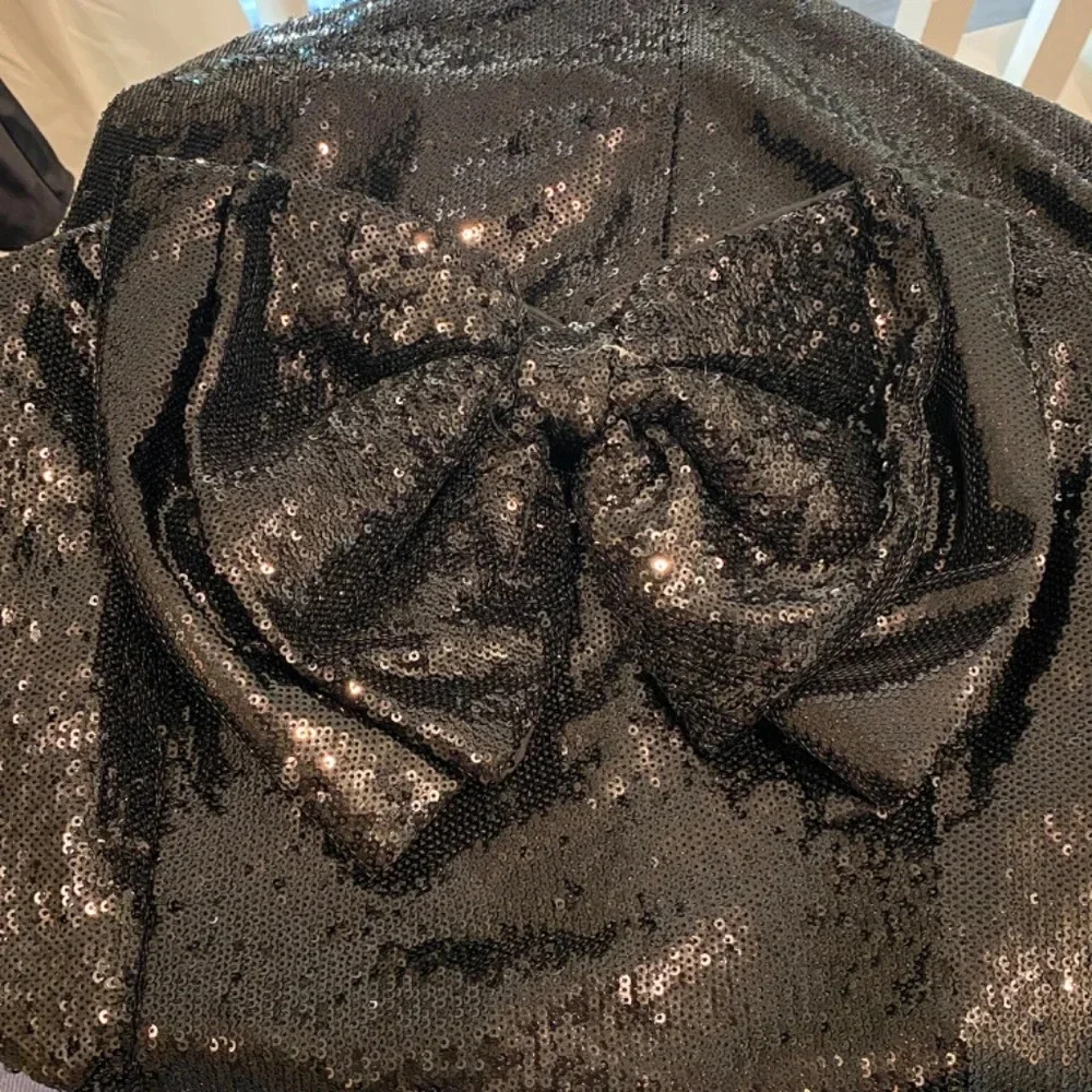 New! Ronny Kobo Lindsay Sequined Bow Mini Dress Black, 16648